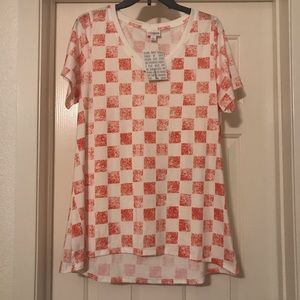 Lularoe Christy T - Red Checker Pattern - Large